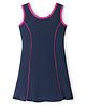 Bosky Swimwear Sleeveless Solid Frock Swimsuit - Navy Blue