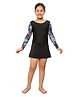 Bosky Swimwear Bosky Full Sleeves Frock Swimsuit with Star Print - Dark Pink