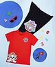 Pantaloons Junior Cotton Paw Patrol Featuring Half Sleeves Character Printed Tee With Cape - Red