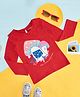 Pantaloons Junior Cotton Full Sleeves Schiffli Designed & Mushroom Printed Top - Maroon