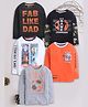 3PIN Cotton Jersey Pack Of 5 Full Sleeves Fab Like Dad & Game Changer Text Printed Tees - Multi Colour
