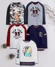 3PIN Cotton Jersey Pack Of 5 Full Raglan Sleeves New York & Live Life Loud Text Printed Tees - Multi Colour