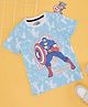 Pantaloons Junior Cotton Marvel Avengers Featuring Half Sleeves Captain America Printed Tee - Blue