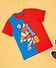 Pantaloons Junior Cotton Half Sleeves Eagle Printed Colour Blocked Tee - Red