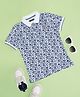 Pantaloons Junior Cotton Half Sleeves Floral Printed Polo Tee - White