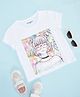 Pantaloons Junior Cotton Short Sleeves Sequins Embellished Tee - Off White