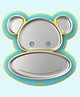 Rabitat Pogo Playte Anti Skid Stainless Steel Divided Plate - Green
