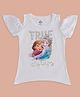 Pantaloons Junior Cotton Disney Frozen Featuring Half Cold Shoulder Sleeves  Characters Printed Top - White