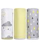 Babyhug 100% Cotton Wrapper Pack of 3 - Yellow & Grey