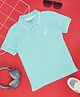 Pantaloons Junior Cotton Half Sleeves Anchor Printed Polo Tee - Light Blue