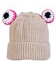 Kid-O-World Animal Eye Applique Detailed Cap - Cream-  Diameter 22 Cms