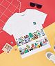 Pantaloons Junior Cotton Half Sleeves Graphic Printed Tee - White