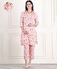 Moms Maternity Three Fourth Sleeves Floral Printed Maternity Kurta & Trouser With Nursing Access - Multi Colour