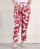 Moms Maternity Abstract Printed Maternity Trouser - Maroon