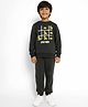Somersault Cotton Full Sleeves Tic Tac Toe Sweatshirt & Joggers Set - Grey