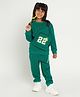 Somersault Full Sleeves Sweatshirt With Typography Printed Attached Bag & Joggers Set - Green