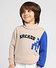 Somersault Cotton Full Sleeves Arcade Text Designed Sweater - Ecru