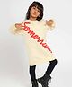 Somersault Full Sleeves Brand Name Printed Dress - Ecru