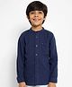 Somersault Cotton Full Sleeves Crinkled Shirt - Blue