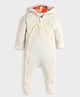 Somersault Woven Full Sleeves Solid Hooded Sleepsuit - Ecru