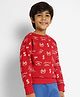 Somersault Full Sleeves Typography Printed Sweatshirt - Red