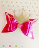 Little Tresses Shimmered Crown & Bow Designed Alligator Hair Clip - Dark Pink & Golden