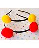 Little Tresses Set Of 2 Pom Pom Detailed Hair Bands - Red & Yellow
