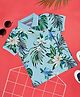 Pantaloons Junior Cotton Half Sleeves Floral Printed Polo Tee - Blue