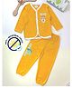 COCOON ORGANICS Organic Cotton Knit Full Sleeves Animals & Text Printed Night Suit Set - Yellow