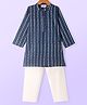 Babyhug Cotton Woven Full Sleeves Printed Kurta Pyjama Set - Navy Blue