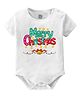 Baby Buzz Christmas Theme 100% Cotton Half Sleeve Merry Christmas Printed Onesie - White