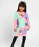 Somersault Cotton Full Sleeves Rainbow & Floral Embroidered Dress - Multi Colour