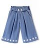 Mark & Mia Flared Capri With Floral Embroidery - Blue