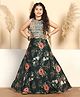 Fashion Dream Sleeveless Floral Printed Lehenga Choli Set - Green