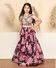 Fashion Dream Sleeveless Floral Printed & Sequins Embellished Lehenga Choli Set - Violet
