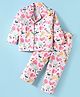 Rikidoos Cotton Woven Full Sleeves Doodle Art Printed Coordinating Night Suit Set - Light Peach
