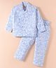 Rikidoos Cotton Woven Full Sleeves Skateboard Printed Coordinating Night Suit Set - Light Blue