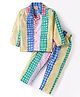 Rikidoos Cotton Woven Full Sleeves Checked Coordinating Night Suit Set - Multi Colour