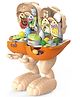 Azhari 2 in 1  Little Kitchen set dinosaur sliding educational toys for Kids Color & Design May Vary