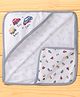 Pink Rabbit Interlock Knit Hooded Wrapper with Car Print L 76 x B 76 cm - Grey