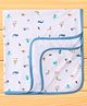 Pink Rabbit Interlock Knit Wrapper with Nautical Theme Print L 81 x B 81 cm - Light Blue