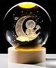 Awestuffs 3D Crystal Ball Night Light for Kids Glass Lamp space lamp with Wooden Base Fantasy Decoration Crystal Ball LED Galaxy Planet Nightlight Bedroom Décor (Astronaut)