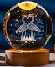 Awestuffs 3D Crystal Ball Night Light for Kids Glass Lamp space lamp with Wooden Base Fantasy Decoration Crystal Ball LED Galaxy Planet Nightlight Bedroom Décor (Flamingo)