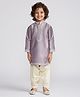 Vastramay Full Sleeves Placket Embroidered Kurta With Patiala Set - Purple