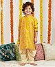 Vastramay Full Sleeves Ethnic Embroidered & Sequins Embellished Kurta With Patiala Set - Mustard
