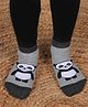 Zikku Cotton Panda Designed Ankle Length Socks - Grey