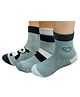Zikku Cotton Pack Of 3 Panda Designed & Colour Blocked Socks - Multi Colour