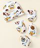 Babyoye Disney Interlock Knit Cap Mitten & Booties Set with Mickey & Friends Gold Foil Detailing White - Diameter 11 cm