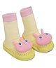 Kidofash Cotton Bunny Applique Detailed Sock Shoes - Yellow