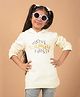 CRIMSOUNE CLUB Full Sleeves Sequin Typography Embellished Sweater - Off White